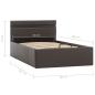 Preview: Bett mit Bettkasten Hydraulisch LED Grau Kunstleder 90x200 cm 
