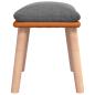 Preview: Fußhocker Hellgrau 45x29,5x35 cm Stoff und Kunstleder