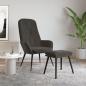 Preview: ARDEBO.de - Relaxsessel mit Hocker Dunkelgrau Samt