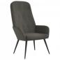 Preview: Relaxsessel mit Hocker Dunkelgrau Samt