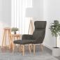 Preview: ARDEBO.de - Relaxsessel mit Hocker Dunkelgrau Samt
