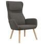 Preview: Relaxsessel mit Hocker Dunkelgrau Samt