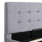 Preview: Stauraumbett Hydraulisch Hellgrau Stoff 100×200 cm 