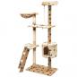 Preview: Katzen-Kratzbaum Sisal 150 cm Beige mit Pfoten-Aufdruck