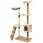 Preview: Katzen-Kratzbaum Sisal 150 cm Beige mit Pfoten-Aufdruck