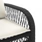 Preview: 4-tlg. Garten-Sofagarnitur mit Kissen Schwarz Poly Rattan
