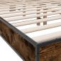 Preview: Bettgestell Räuchereiche 120x190 cm Holzwerkstoff und Metall