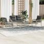 Preview: ARDEBO.de - 4-tlg. Garten-Sofagarnitur mit Kissen Hellgrau Poly Rattan