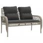 Preview: 4-tlg. Garten-Sofagarnitur mit Kissen Hellgrau Poly Rattan