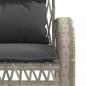 Preview: 4-tlg. Garten-Sofagarnitur mit Kissen Hellgrau Poly Rattan