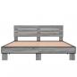 Preview: Bettgestell Grau Sonoma 160x200 cm Holzwerkstoff und Metall