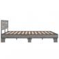 Preview: Bettgestell Grau Sonoma 160x200 cm Holzwerkstoff und Metall