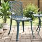 Preview: ARDEBO.de - Gartenstühle 2 Stk. Grün Aluminiumguss