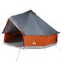 Preview: Tipi-Familienzelt 8 Personen Grau und Orange Wasserdicht