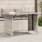 Preview: ARDEBO.de - Gartentisch mit Glasplatte Hellgrau 110x68x70 cm Poly Rattan