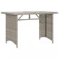 Preview: Gartentisch mit Glasplatte Hellgrau 110x68x70 cm Poly Rattan