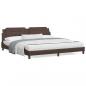 Preview: ARDEBO.de - Bett mit Matratze Braun 200x200 cm Kunstleder