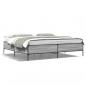 Preview: ARDEBO.de - Bettgestell Grau Sonoma 200x200 cm Holzwerkstoff und Metall