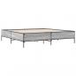 Preview: Bettgestell Grau Sonoma 200x200 cm Holzwerkstoff und Metall