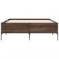Preview: Bettgestell Braun Eichen-Optik 150x200 cm Holzwerkstoff Metall