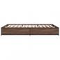 Preview: Bettgestell Braun Eichen-Optik 140x200 cm Holzwerkstoff Metall