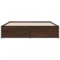 Preview: Bettgestell Braun Eichen-Optik 200x200 cm Holzwerkstoff Metall