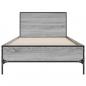 Preview: Bettgestell Grau Sonoma 90x200 cm Holzwerkstoff und Metall