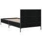 Preview: Bettgestell Schwarz 75x190 cm Holzwerkstoff und Metall