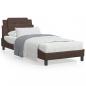 Preview: ARDEBO.de - Bett mit Matratze Braun 90x200 cm Kunstleder