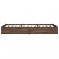 Preview: Bettgestell Braun Eichen-Optik 90x190 cm Holzwerkstoff Metall