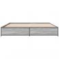 Preview: Bettgestell Grau Sonoma 200x200 cm Holzwerkstoff und Metall