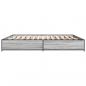 Preview: Bettgestell Grau Sonoma 200x200 cm Holzwerkstoff und Metall