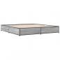 Preview: Bettgestell Grau Sonoma 200x200 cm Holzwerkstoff und Metall