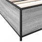 Preview: Bettgestell Grau Sonoma 200x200 cm Holzwerkstoff und Metall
