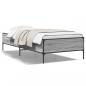 Preview: ARDEBO.de - Bettgestell Grau Sonoma 100x200 cm Holzwerkstoff und Metall