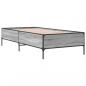 Preview: Bettgestell Grau Sonoma 100x200 cm Holzwerkstoff und Metall