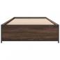 Preview: Bettgestell Braun Eichen-Optik 90x200 cm Holzwerkstoff Metall