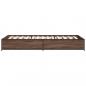 Preview: Bettgestell Braun Eichen-Optik 90x200 cm Holzwerkstoff Metall