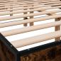 Preview: Bettgestell Räuchereiche 140x190 cm Holzwerkstoff und Metall