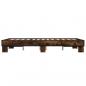 Preview: Bettgestell Braun Eichen-Optik 140x190 cm Holzwerkstoff Metall