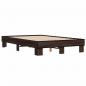 Preview: Bettgestell Braun Eichen-Optik 140x190 cm Holzwerkstoff Metall