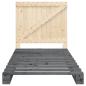 Preview: Massivholzbett mit Kopfteil Grau 100x200 cm Kiefer