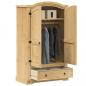 Preview: ARDEBO.de - Kleiderschrank Corona 101x52x170 cm Massivholz Kiefer