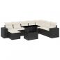 Preview: 9-tlg. Garten-Sofagarnitur mit Kissen Schwarz Poly Rattan
