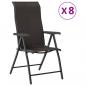 Preview: Gartenstühle 8 Stk. Klappbar Schwarz Kaffeebraun Poly Rattan