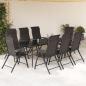 Preview: Gartenstühle 8 Stk. Klappbar Schwarz Kaffeebraun Poly Rattan