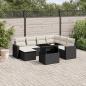 Preview: ARDEBO.de - 8-tlg. Garten-Sofagarnitur mit Kissen Schwarz Poly Rattan