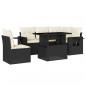 Preview: 6-tlg. Garten-Sofagarnitur mit Kissen Schwarz Poly Rattan