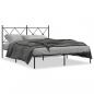 Preview: ARDEBO.de - Bettgestell mit Kopfteil Metall Schwarz 160x200 cm