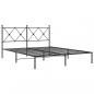 Preview: Bettgestell mit Kopfteil Metall Schwarz 160x200 cm